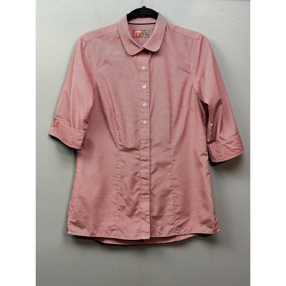 Chick-fil-A Shirt Womens Medium Checkered Button Up Uniform Work Top Restaurant - Picture 1 of 7